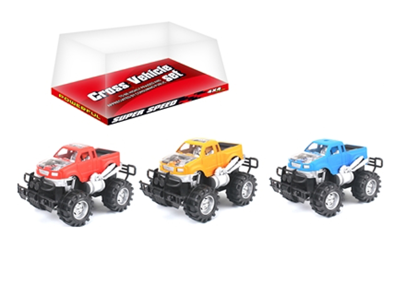 FRICTION CAR RED & YELLOW & BIU - HP1120307