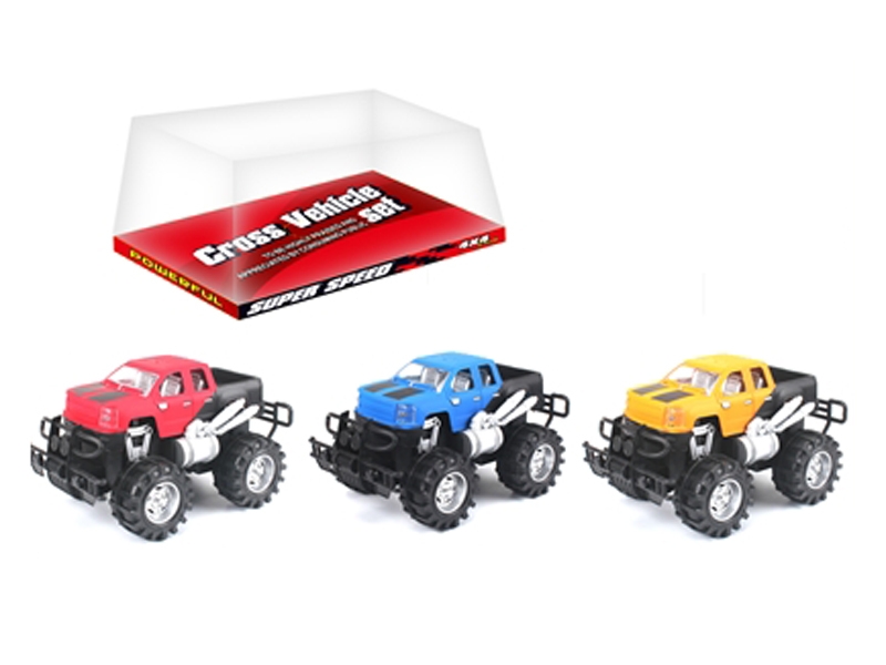 FRICTION CAR RED & YELLOW & BIU - HP1120311