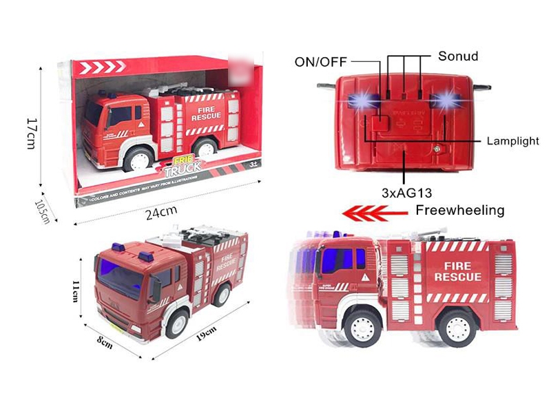 FRICTION FIRE TRUCK W/IC & INCLUDED BATTERY - HP1120575