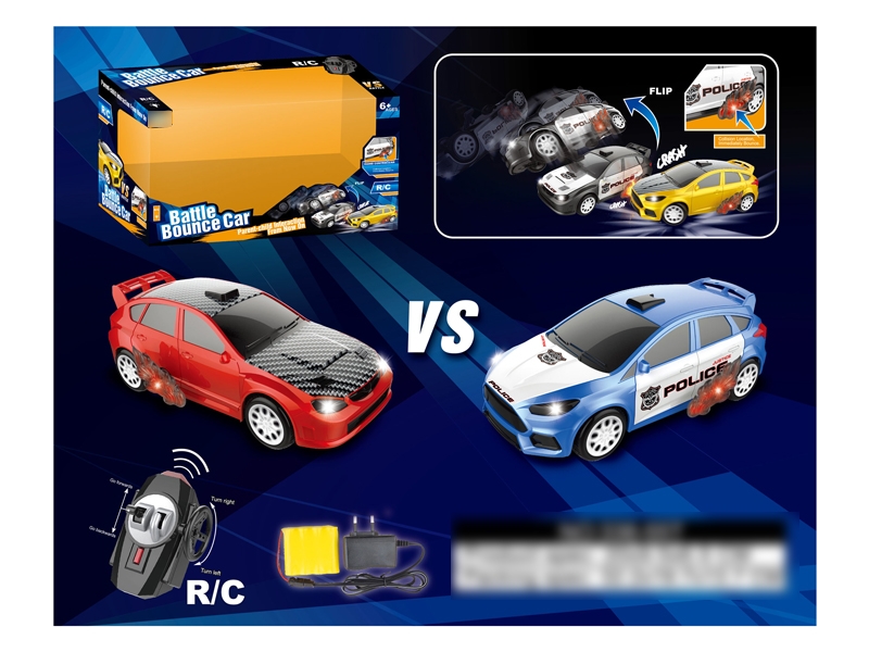 27M/40M 4 FUNCTION R/C CAR W/LIGHT RED & BIU - HP1120658