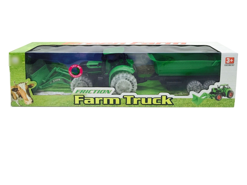 FRICTION FARMER TRUCK W/LIGHT & MUSIC & INCLUDED BATTERY RED & GREEN 6 ASST. - HP1120774