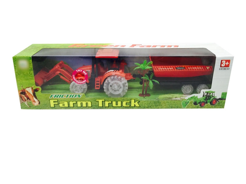 FRICTION FARMER TRUCK RED & GREEN W/LIGHT & MUSIC & INCLUDED BATTERY 6 ASST. - HP1120778