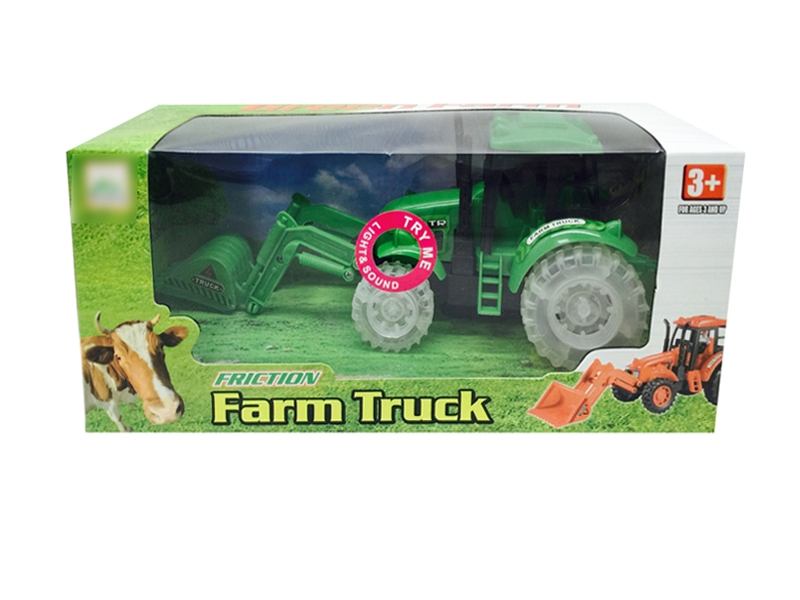 FRICTION FARMER TRUCK RED & GREEN W/LIGHT & MUSIC & INCLUDED BATTERY 3 ASST. - HP1120781