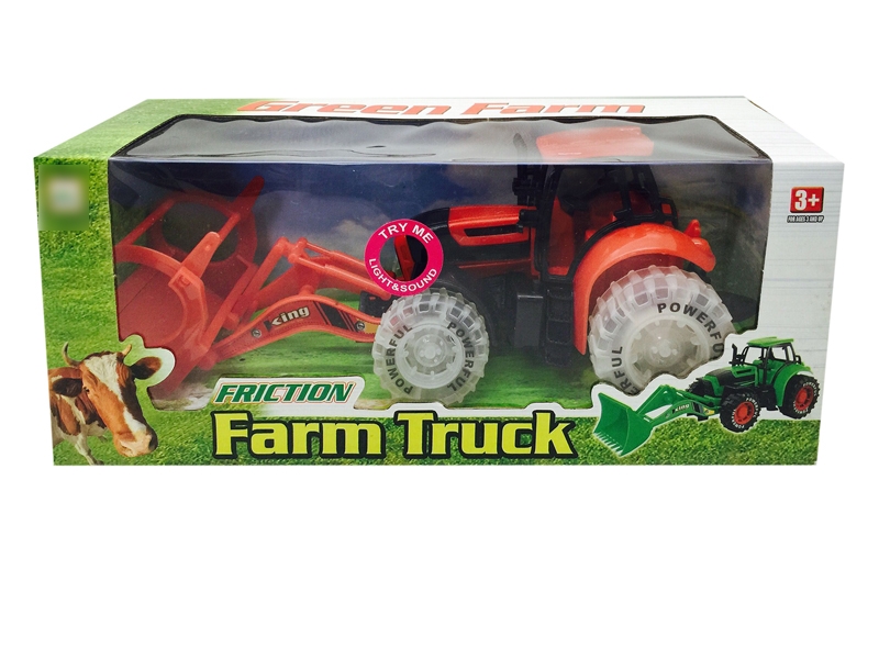 FRICTION FARMER TRUCK RED & GREEN W/LIGHT & MUSIC & INCLUDED BATTERY 3 ASST. - HP1120782