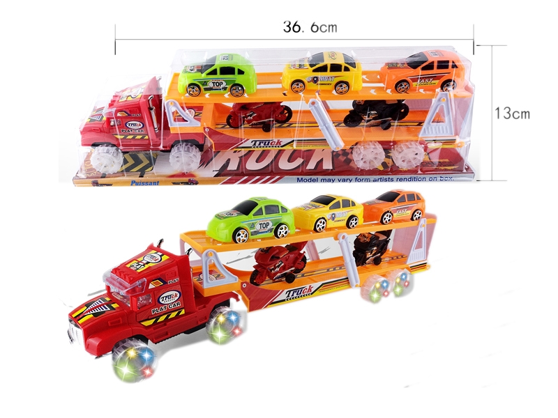 FRICTION TRUCK W/5 CARS  & LIGHT & MUSIC - HP1120865