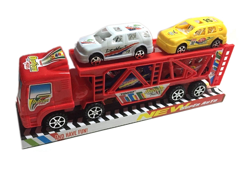 FRCITION TRUCK W/4 CAR RED & YELLOW - HP1120906
