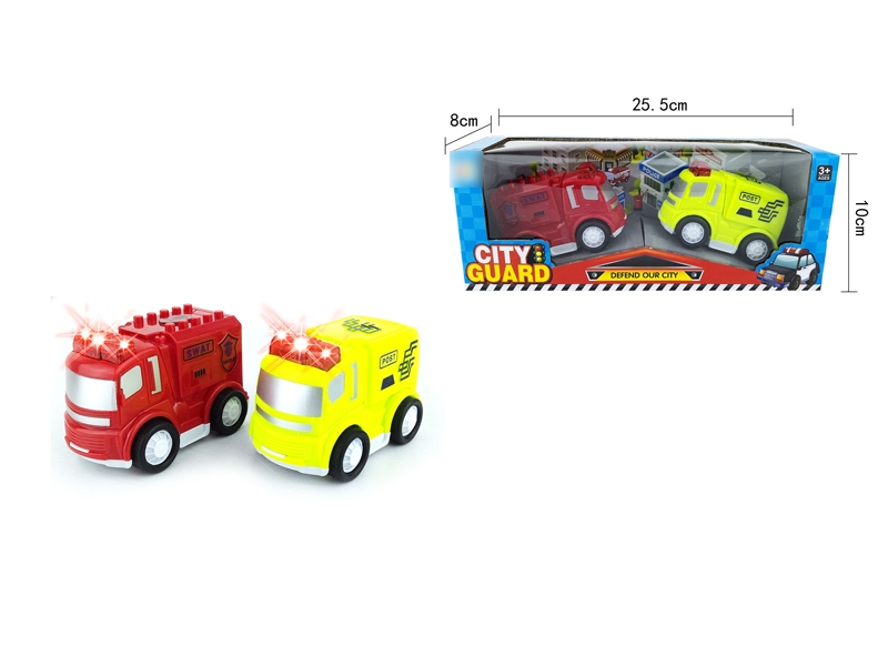 FRICTION POLICE CAR W/LIGHT & MUSIC 2 ASST.2PCS - HP1121136