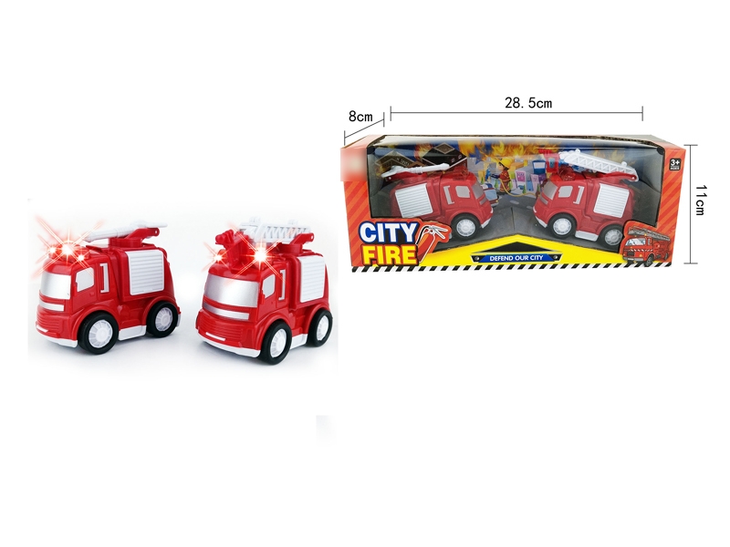 FRICTION FIRE TRUCK W/LIGHT & MUSIC 2 ASST.2PCS - HP1121140