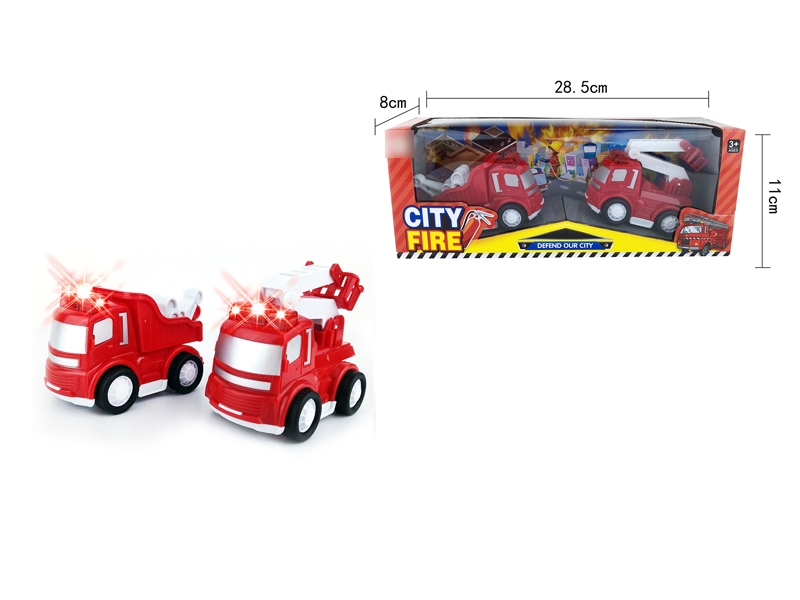 FRICTION FIRE TRUCK W/LIGHT & MUSIC 2 ASST.2PCS - HP1121141