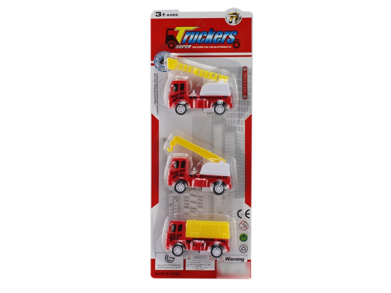 PULL BACK FIRE TRUCK 3PCS - HP1121190