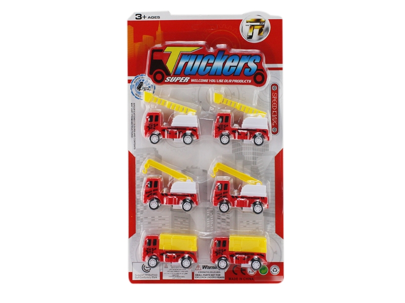 PULL BACK FIRE TRUCK 6PCS - HP1121193
