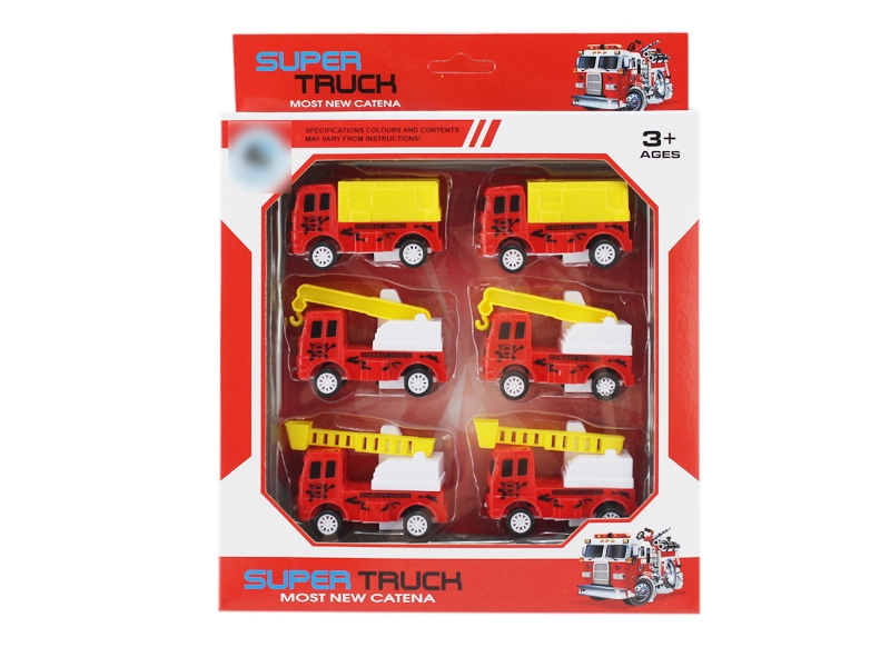 PULL BACK FIRE TRUCK 6PCS - HP1121199