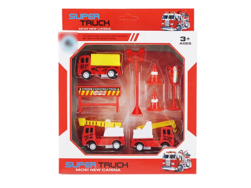 PULL BACK FIRE TRUCK 3PCS - HP1121202