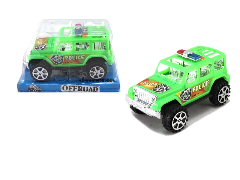 FRICTION POLICE CAR GREEN & ORANGE & YELLOW - HP1121209