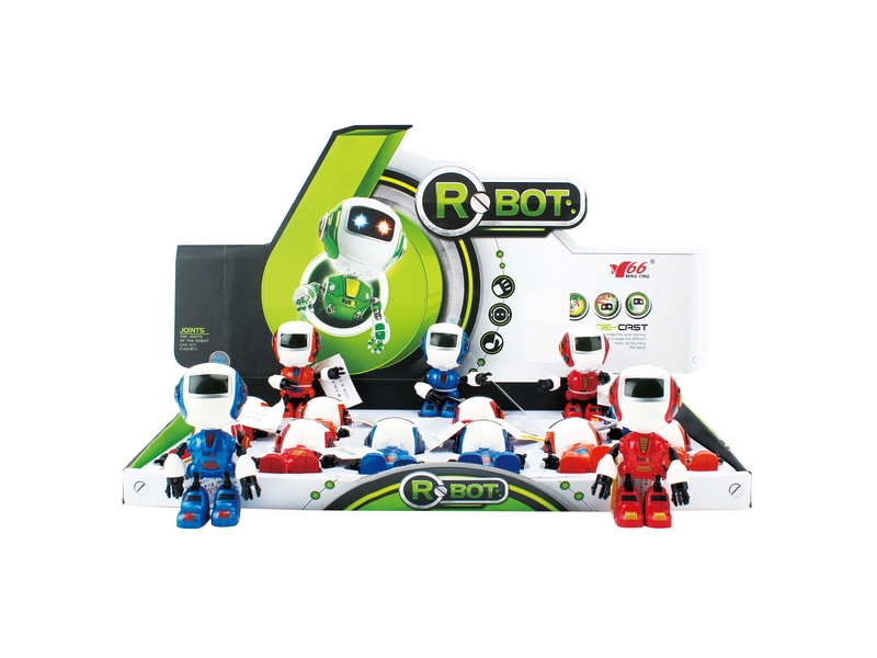 ROBOT W/LIGHT & MUSIC RED/ORANGE/BLUE,12PCS,INCLUDED BATTERY - HP1121337