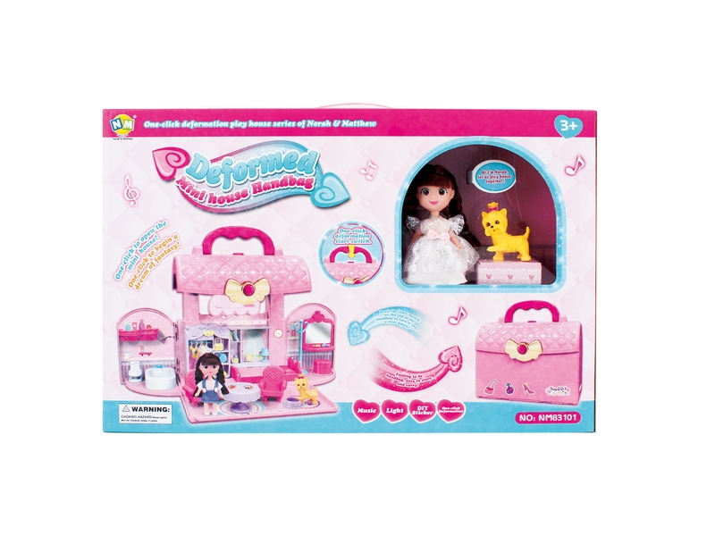 MINI HOUSE PLASTIC HANDBAG W/3.5