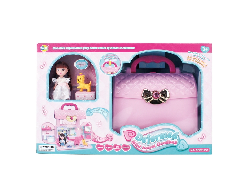 MINI HOUSE PLASTIC HANDBAG W/3.5