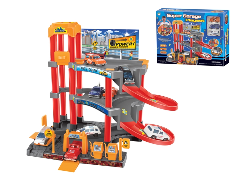 PARKING LOT W/3 FREE WAY CARS 28PCS - HP1121732