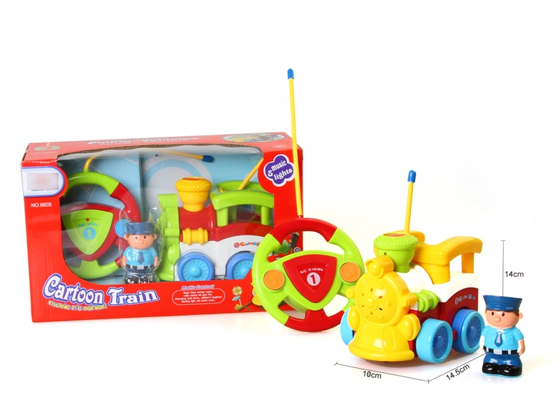 R/C 2 FUNCTION CARTOON TRAIN W/LIGHT & MUSIC (2 COLORS) - HP1122526