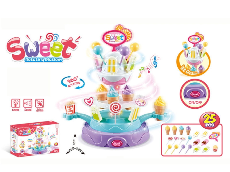 360°ROTATING CANDY PLATFORM W/LIGHT & MUSIC - HP1122558