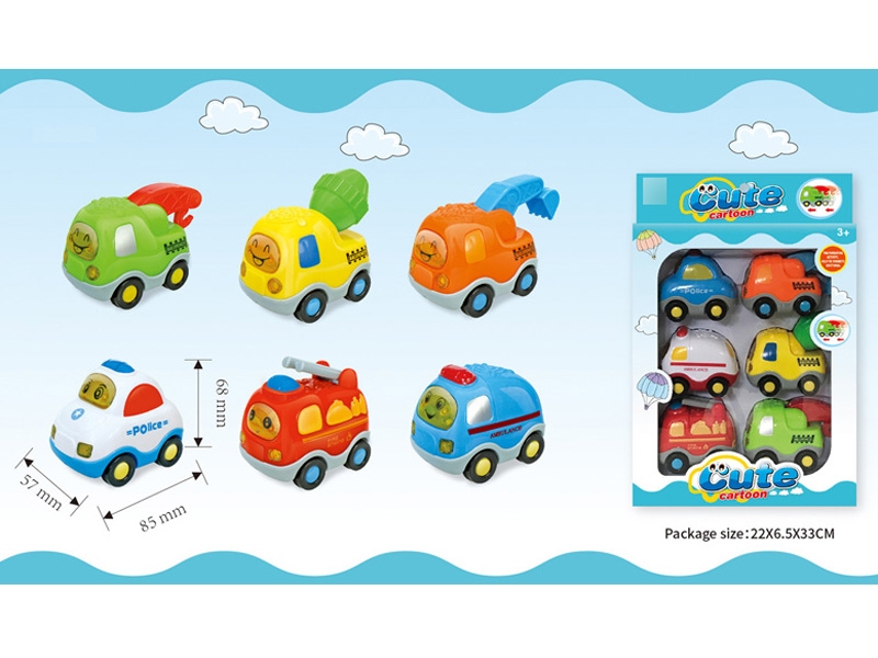 FRICTION CARTOON CAR 6PCS - HP1122570