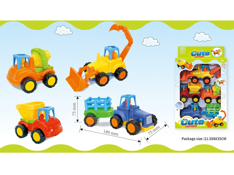 FRICTION CARTOON CAR 4PCS - HP1122571