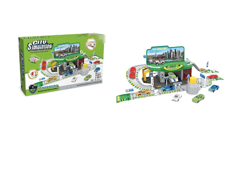 PARKING LOT W/FREE WAY CAR 2PCS - HP1122593