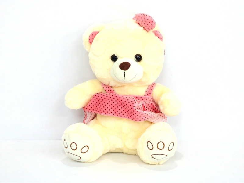 30CM PLUSH BEAR WHITE/BROWN - HP1122601