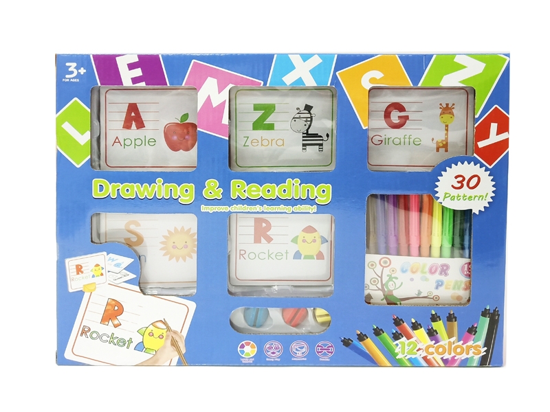COLORING CARD 30PCS W/COLOR PEN 12PCS - HP1122804