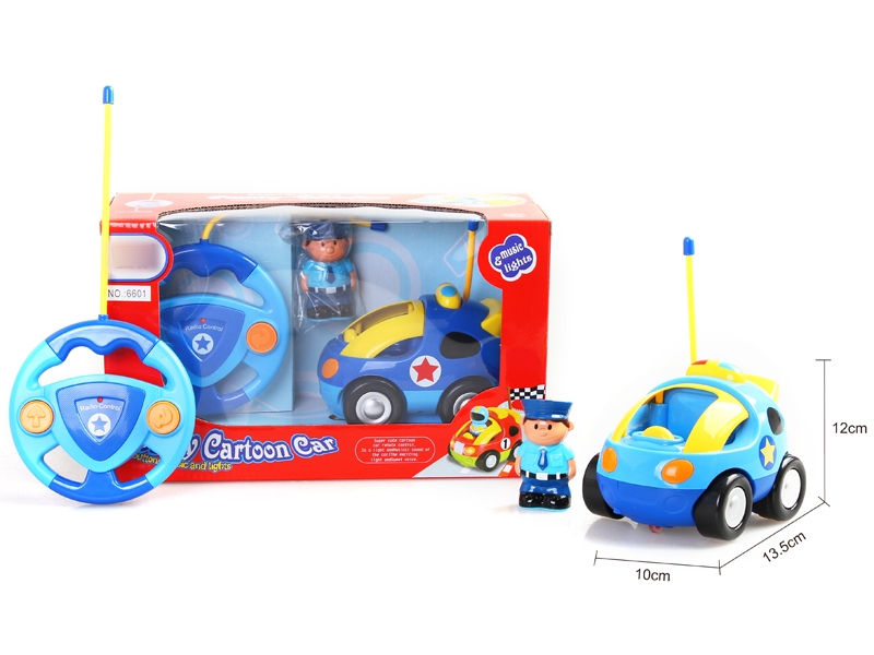 R/C 2 FUNCTION CARTOON POLICE CAR W/LIGHT & MUSIC (2 COLORS) - HP1122906