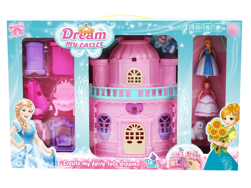 CASTLE SET W/TOP PRINCESS & ACCESSORIES & LIGHG & MUSIC INCLUDED BUTTONCELL - HP1122952