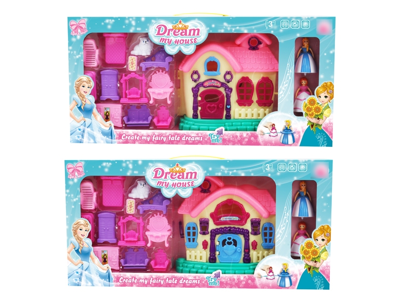 VILLA SET W/TOP PRINCESS & ACCESSORIES & LIGHG & MUSIC INCLUDED BUTTONCELL 2ASST - HP1122972