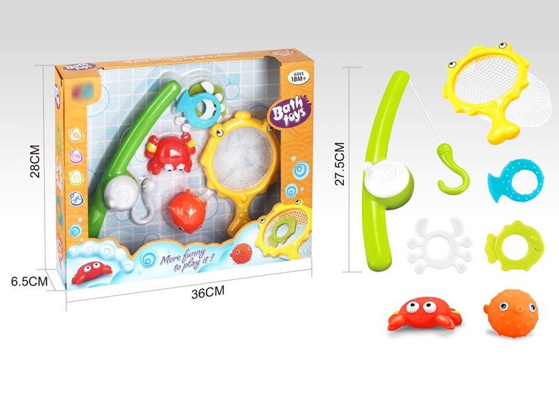 BATH TOYS W/VINYL TOYS 2PCS & FISHING SET - HP1123538