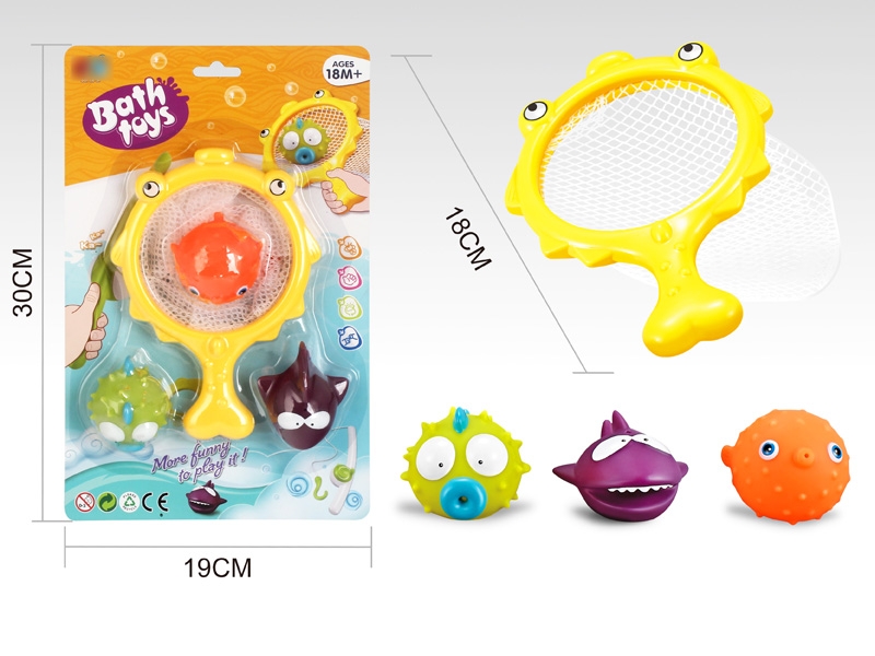 BATH TOYS W/VINYL TOYS 3PCS & FISHING SET - HP1123540
