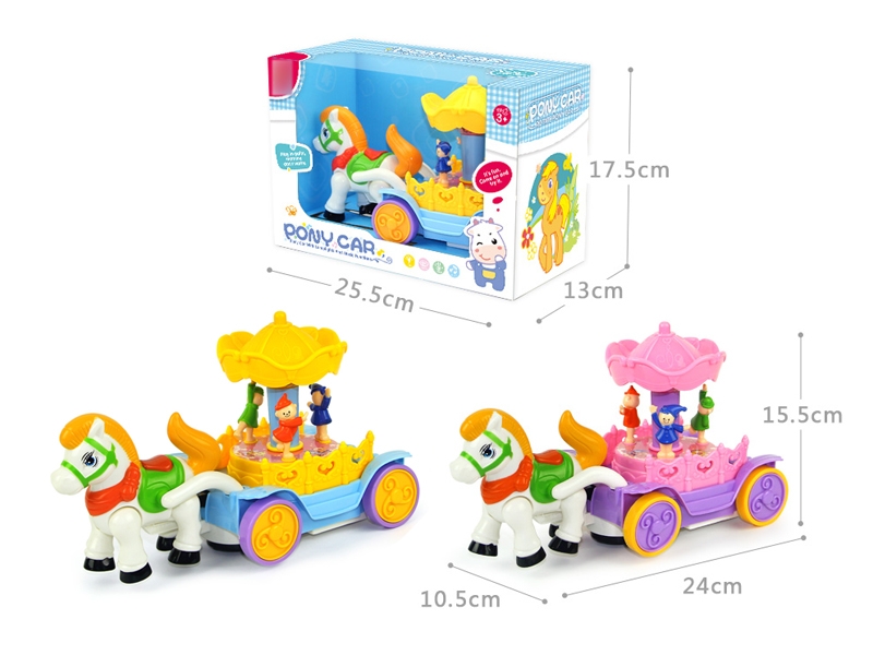 B/O BUMP AND GO CARRIAGE W/LIGHT & MUSIC YELLOW/PINK - HP1123570