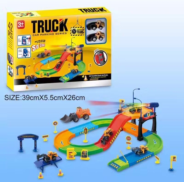 CONSTRUCTION PARKING LOT W/LIGHT & 2PCS TRUCK(INCLUDED BATTERY) - HP1123630