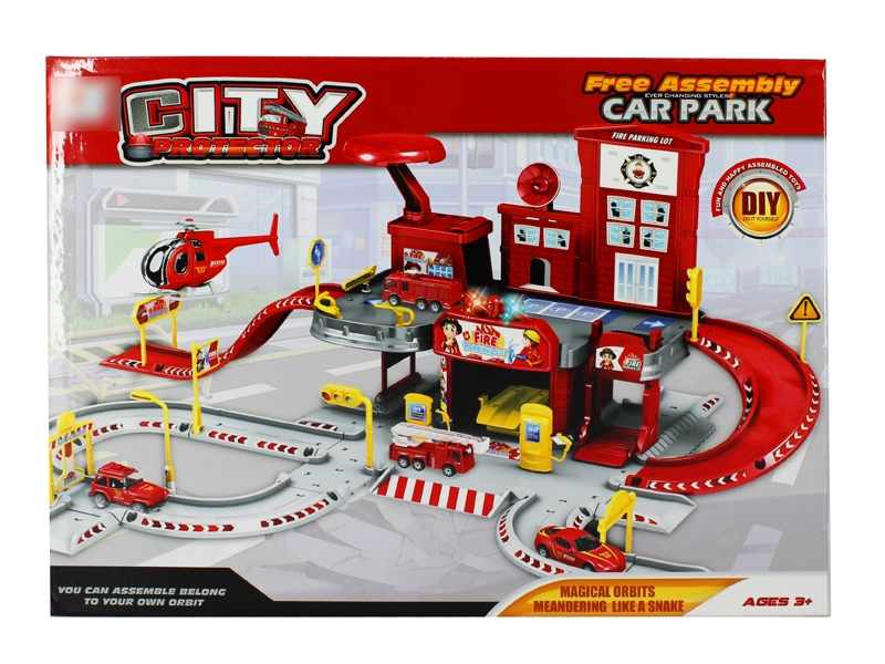 PARKING LOTS W/LIGHT & FREE WAY CAR(DIE-CAST) - HP1123656