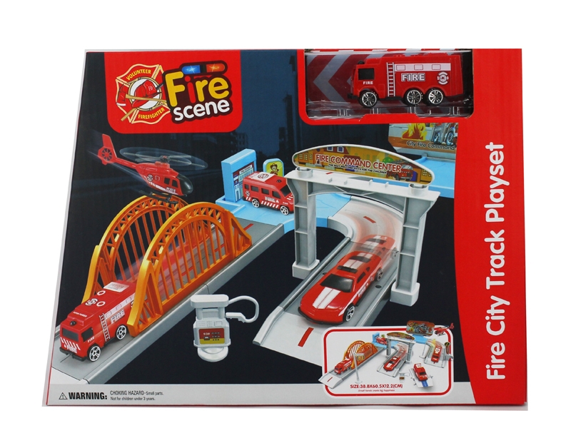 PARKING LOTS W/FREE WAY FIRE TRUCK CAR 2PCS - HP1123700