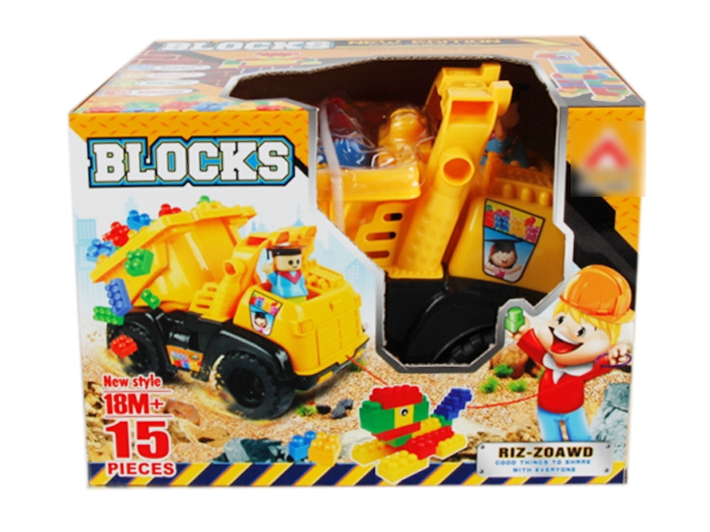FREE WAY CONSTRUCTION CAR W/BLOCKS 15PCS - HP1123711