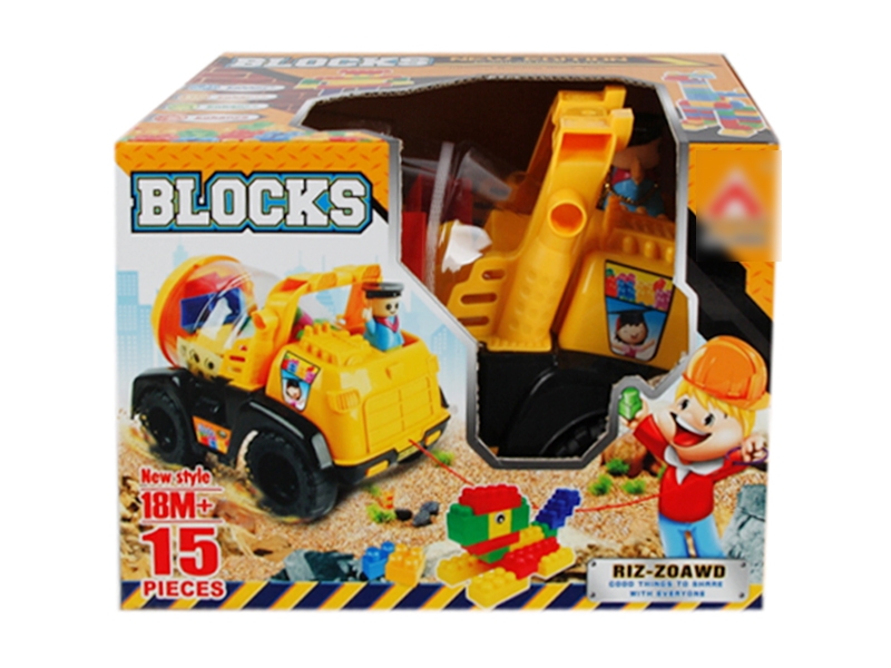 FREE WAY CONSTRUCTION CAR W/BLOCKS 15PCS - HP1123712