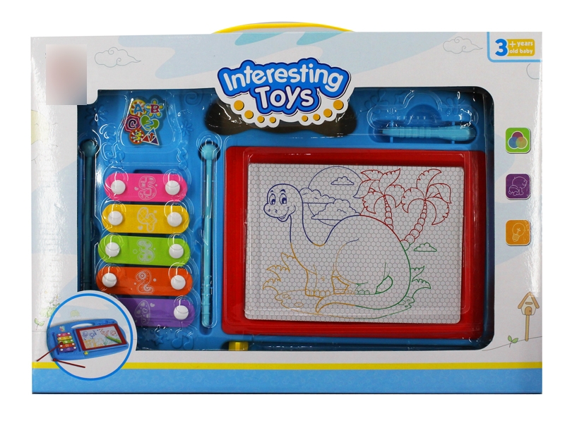 MAGNETIC DRAWING BOARD W/XYLOPHONE BLUE/GREEN - HP1123721