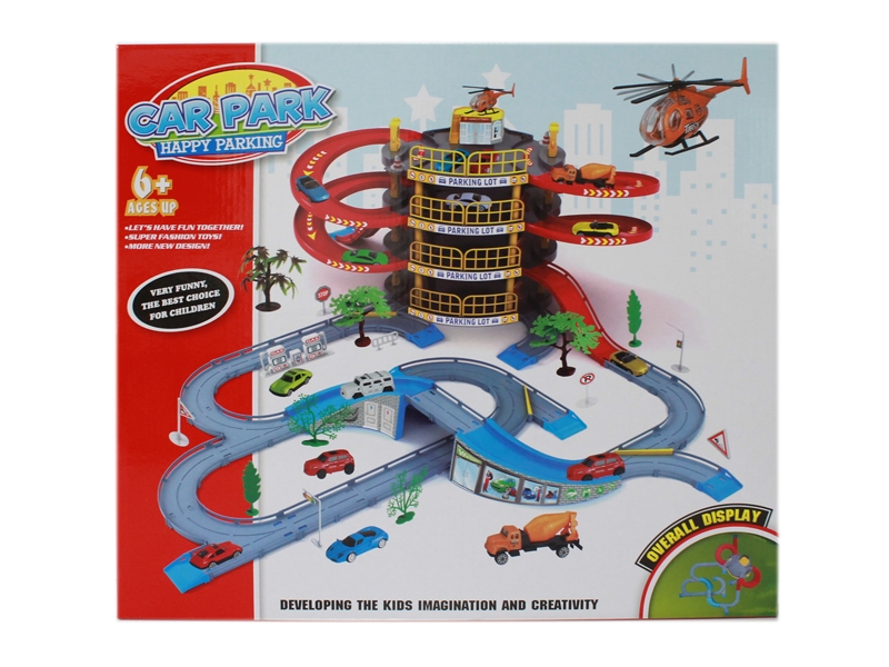 PARKING LOT W/FREE WAY DIE CAST CAR 2PCS - HP1123866