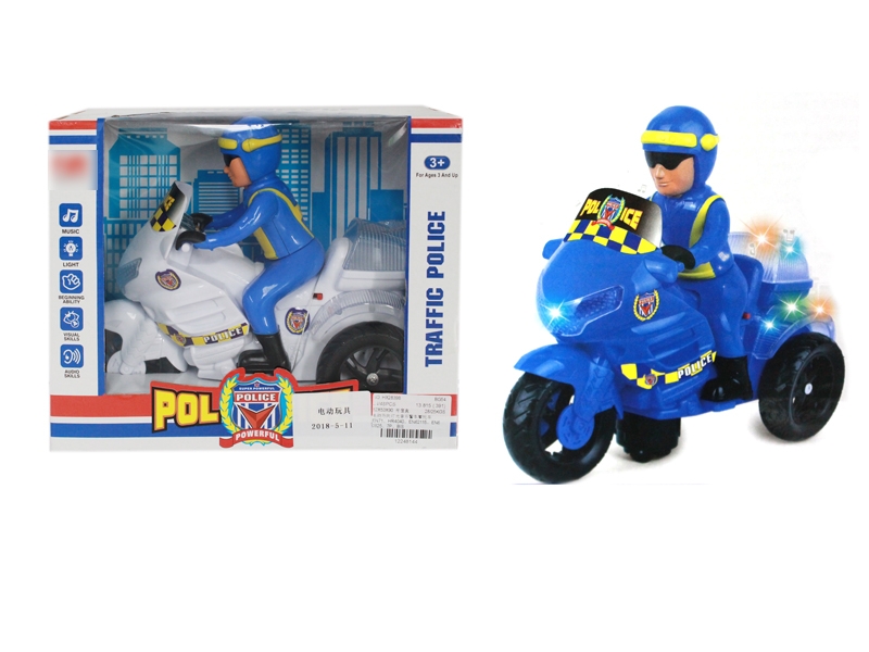 电动万向灯光音乐警车摩托车 - HP1123875