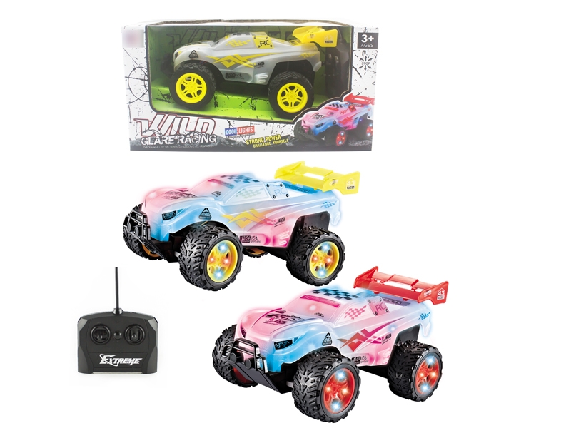1:18 4 FUNCION R/C CAR W/LIGHT,RED/YELLOW - HP1124009
