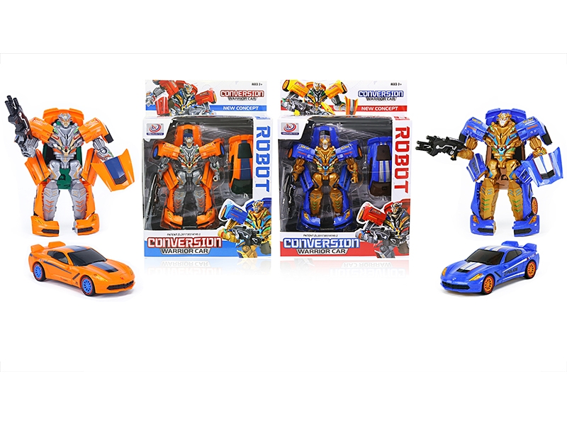 TRANSFORMATIVE CAR W/LIGHT & MUSIC &INCLUDED BATTERY  ORANGE & BLUE - HP1124050