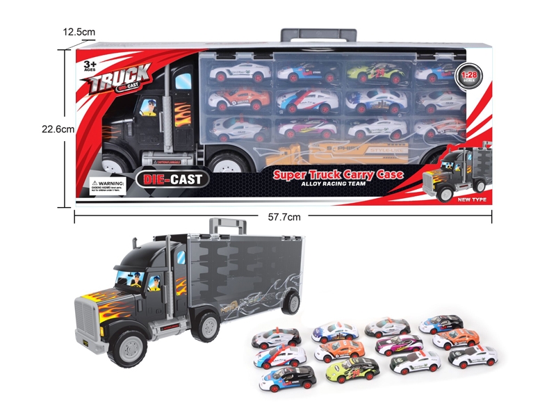 FREE WAY CONTAINER TRUCK W/12 PULL BACK CAR - HP1124564