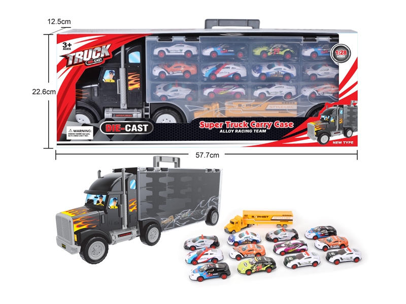 FREE WAY CONTAINER TRUCK W/12 PULL BACK CAR - HP1124565