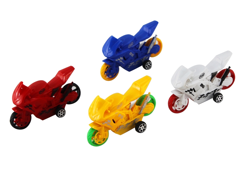 PULL BACK MOTORCYCLE,RED/YELLOW/BLUE/WHITE - HP1124993