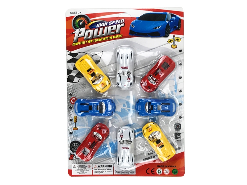 PULL BACK CAR,RED/YELLOW/BLUE/WHITE 8PCS - HP1124994