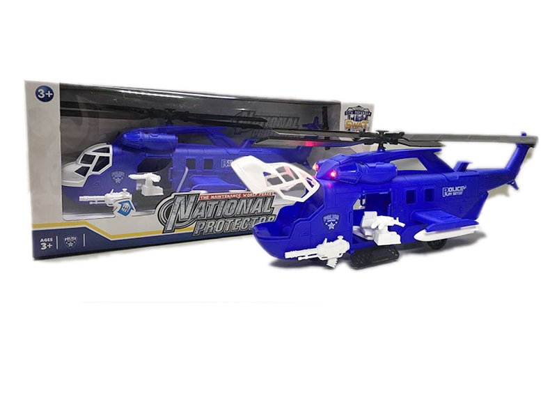 FRICTION HELICOPTE W/LIGHT & MUSIC,INCLUDED CELL :3*AG13 - HP1125775